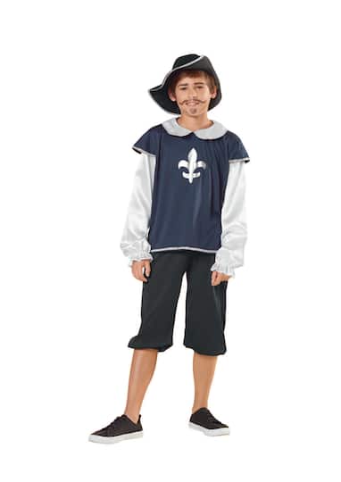 Large Blue &#x26; White Musketeer Boy&#x27;s Costume